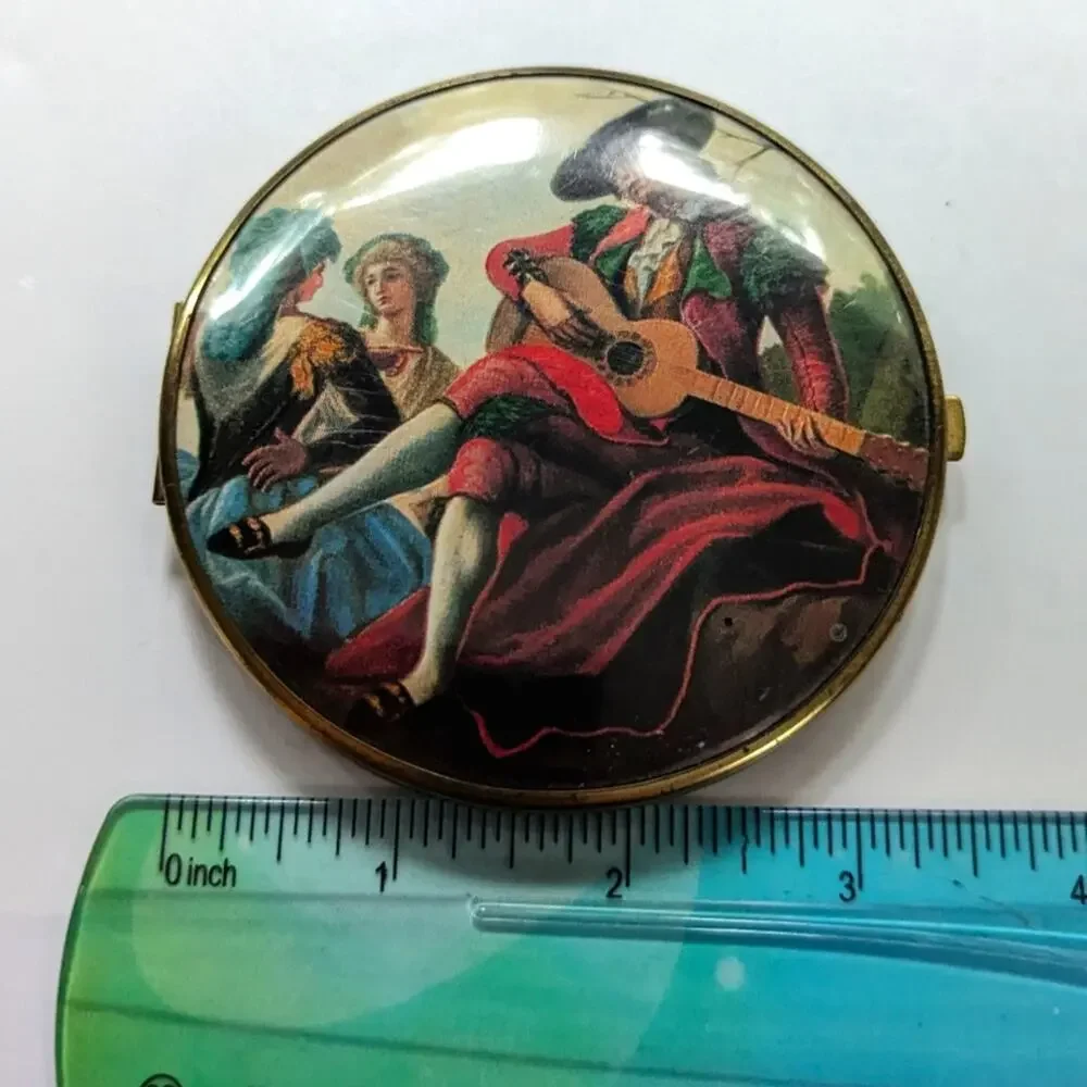 Vintage West Germany Spanish Matdor Crooner Double Sided Compact Purse Mirror